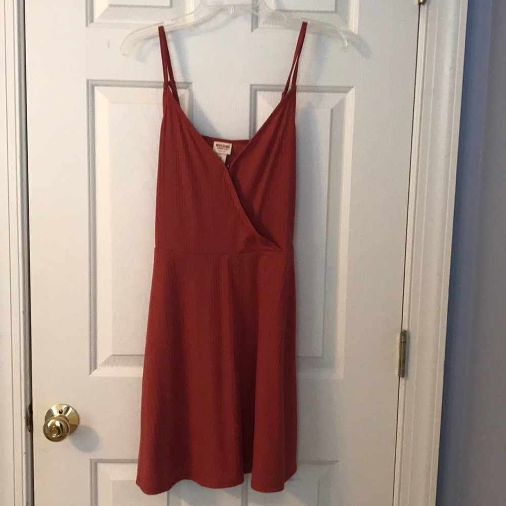 Salmon colored ribbed dress